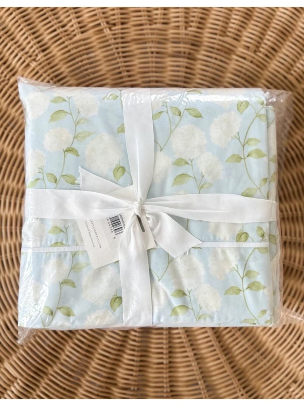 NEW Serena & Lily Hydrangea Percale 4 Pc Queen Sheet Set-Sky Blue